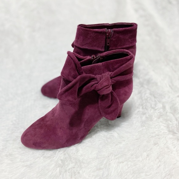 Alex Marie Maroon Suede Heeled Booties Size 6M - Picture 1 of 8